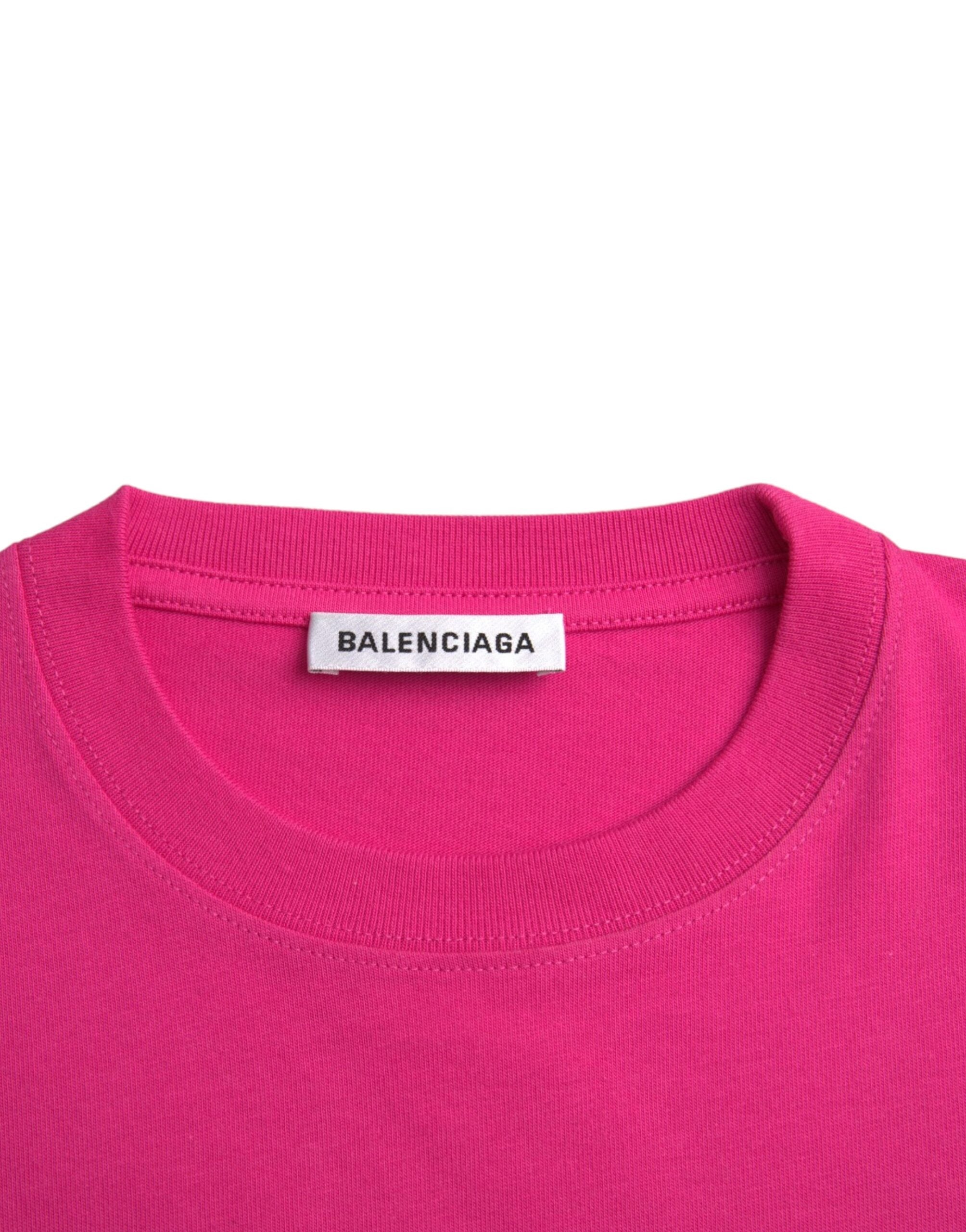 Rosa Baumwolle Rundhalsausschnitt Kurzarm-T-Shirt