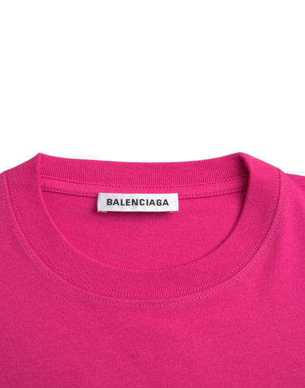 Rosa Baumwolle Rundhalsausschnitt Kurzarm-T-Shirt