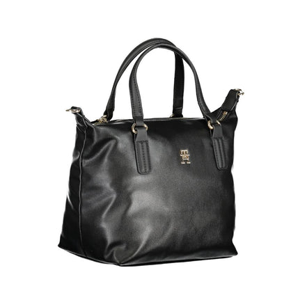 Schwarze Polyester Handtasche