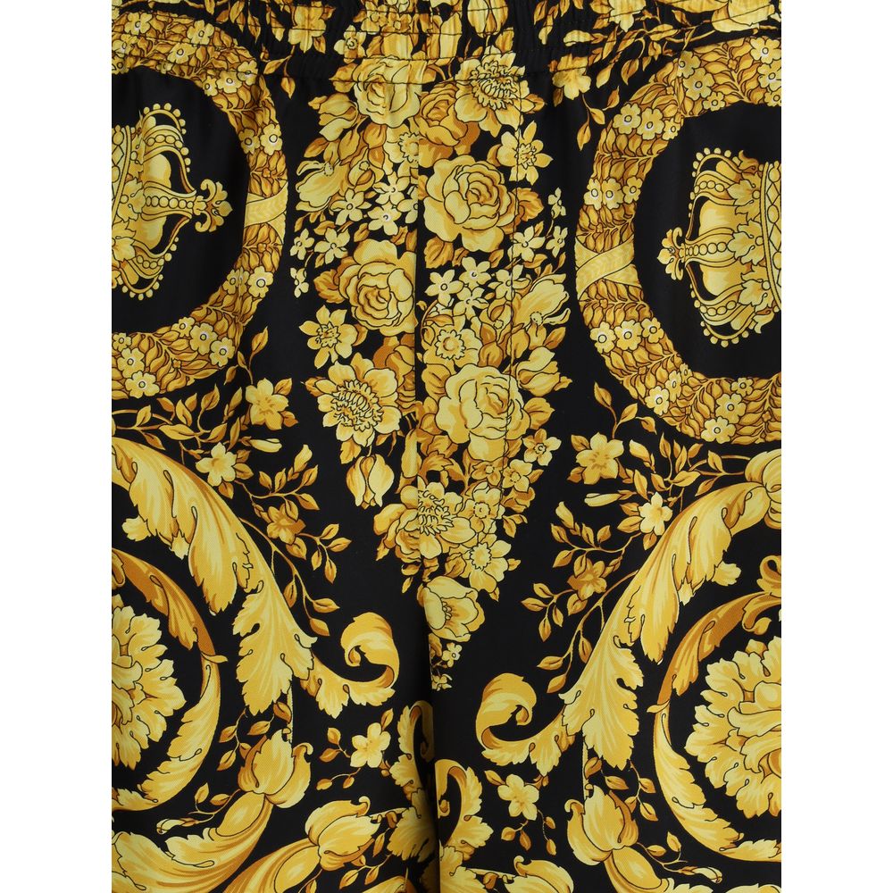 Bermuda-Shorts aus mehrfarbiger Seide