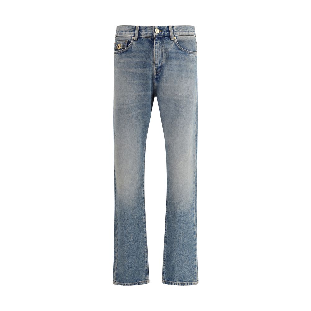 Gerade geschnittene Jeans aus blauem Baumwoll-Denim