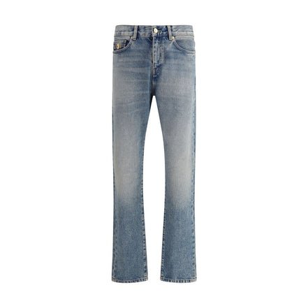 Gerade geschnittene Jeans aus blauem Baumwoll-Denim