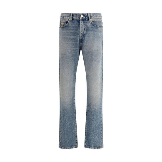 Gerade geschnittene Jeans aus blauem Baumwoll-Denim