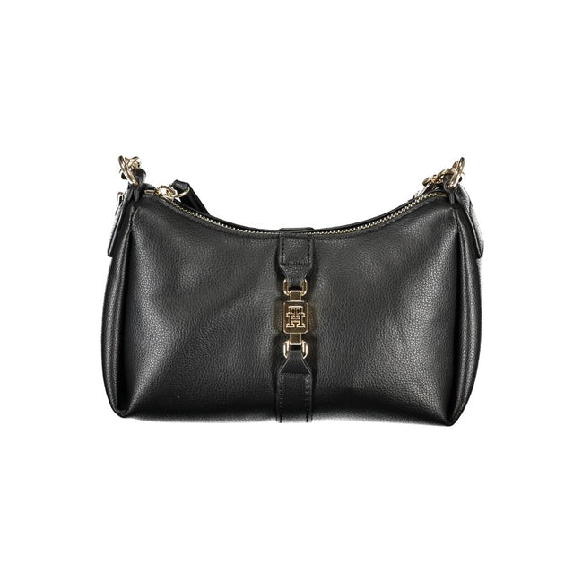 Schwarze Polyester Handtasche