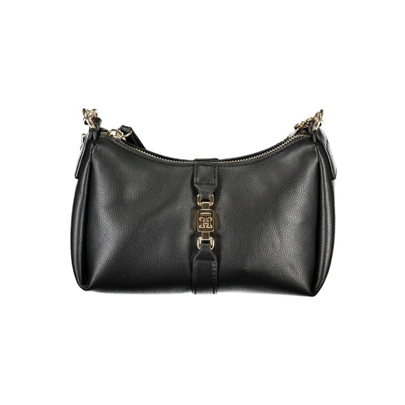 Schwarze Polyester Handtasche