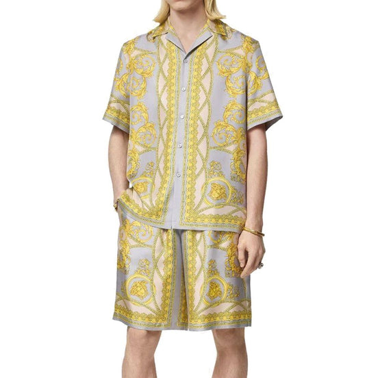 Graue Seiden-Shorts im Miniformat