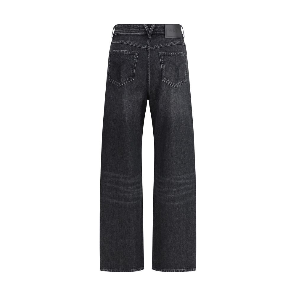 Schwarze Baumwolljeans mit lockerer Passform