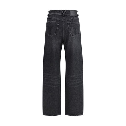 Schwarze Baumwolljeans mit lockerer Passform